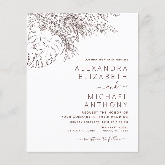 Budget Wedding Pampas Grass Terracotta Flyer (Vorne)