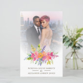 Budget Wedding Pink Flowers & Branches Bouquet (Stehend Vorderseite)