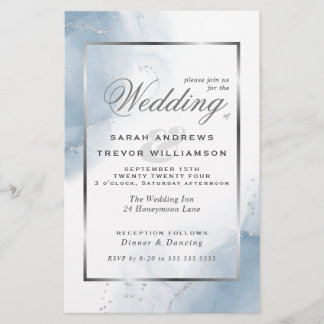 Budget Wedding Powder Blue Silver Abstrakt