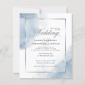 Budget Wedding Powder Blue Silver Abstrakt (Vorderseite)