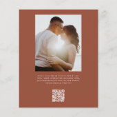 Budget Wedding Qr Code Burnt Orange Terracotta (Rückseite)