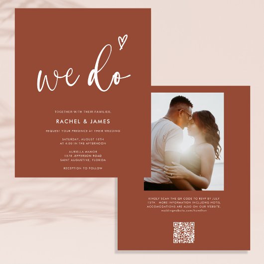 Budget Wedding Qr Code Burnt Orange Terracotta