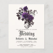 Budget Wedding QR Code Gothic Deep Amethyst Rose Flyer (Vorne)
