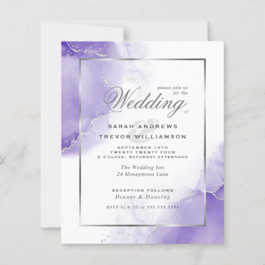 Budget Wedding Rainbow Violet Silver Abstrakt (Vorderseite)