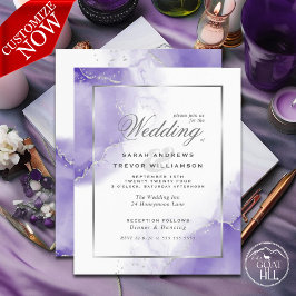 Budget Wedding Rainbow Violet Silver Abstrakt