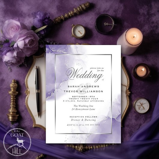 Budget Wedding Rainbow Violet Silver Abstrakt