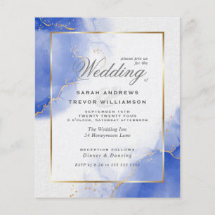 Budget Wedding Royal Blue Gold Abstrakt Marble Inv