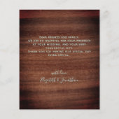 Budget Wedding Rustic 3 Foto Dankeschön Karte (Rückseite)