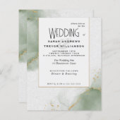 Budget Wedding Sage Green Abstrakt Marbled Skies (Vorne/Hinten)