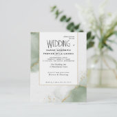 Budget Wedding Sage Green Abstrakt Marbled Skies (Stehend Vorderseite)