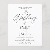 Budget Wedding Schwarz-weiß Script Typografy Flyer (Vorne)