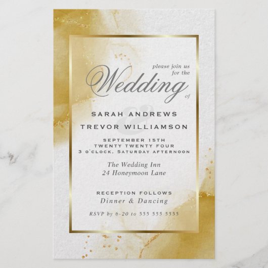Budget Wedding Soft Gold Abstrakt marmoriert (Vorderseite)