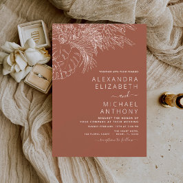 Budget Wedding Terracotta Burnt Orange Floral Flyer