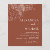 Budget Wedding Terracotta Burnt Orange Floral Flyer (Vorne)