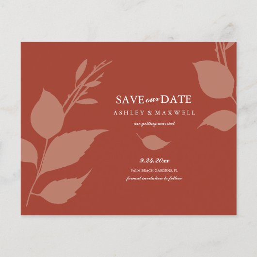 Budget Wedding Terracotta Save the Date Flyer (Vorne)