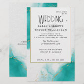 Budget Wedding Türkis Abstrakt Skies (Vorne/Hinten)