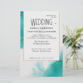 Budget Wedding Türkis Abstrakt Skies (Stehend Vorderseite)