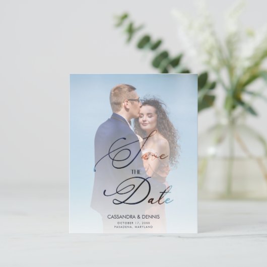 Budget Wedding Vellum Transparency Photo Script (Stehend Vorderseite)