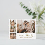 Budget Wedding Vielen Dank Herzenskript Postkarte (Stehend Vorderseite)