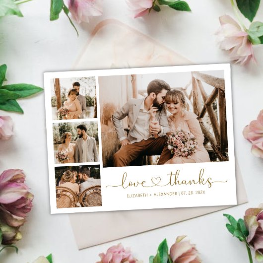 Budget Wedding Vielen Dank Herzenskript Postkarte