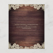 Budget Wedding Wood Jars Elfenbeinspitze Einladung (Rückseite)
