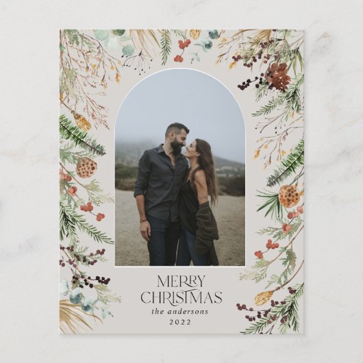 BUDGET Weihnachten 1 Foto Bogen Aquarell botanisch Flyer (Vorne)