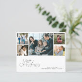 Budget Weihnachten 5 Foto Collage Urlaubskarte (Stehend Vorderseite)