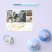 BUDGET Weihnachten 5 Fotos Collage Holiday Card Flyer (Einzeln)