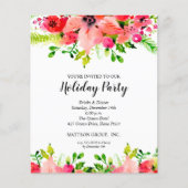 Budget Weihnachten Florals Grüne Feiertage Einladu (Vorderseite)