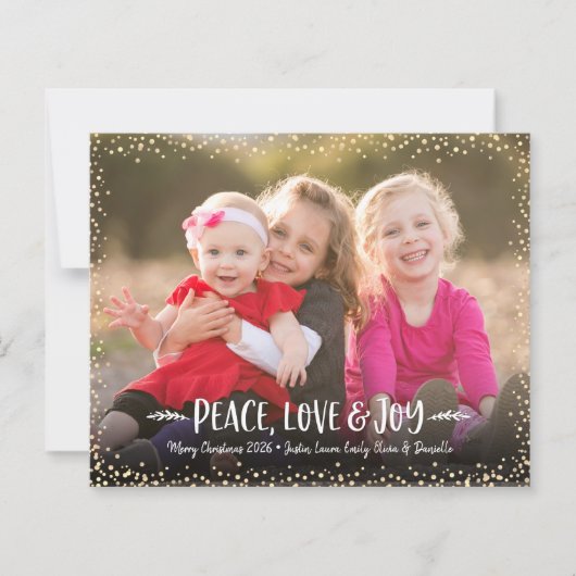 Budget Weihnachten Foto Peace Liebe Join Gold Card (Vorderseite)