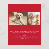 Budget Weihnachten Friede Freude drei Foto-Karte (Rückseite)