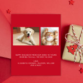 Budget Weihnachten Friede Freude drei Foto-Karte