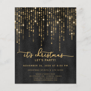 Budget Weihnachten Party Gold Glitzer Flyer