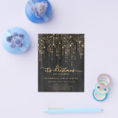 Budget Weihnachten Party Gold Glitzer Flyer (Einzeln)