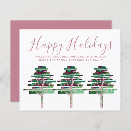 Budget Weihnachten Rose Gold Einladungen, Brief (Vorne/Hinten)