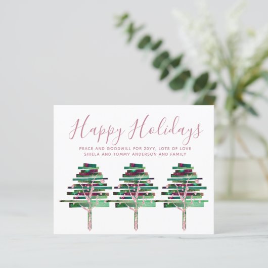 Budget Weihnachten Rose Gold Einladungen, Brief (Stehend Vorderseite)