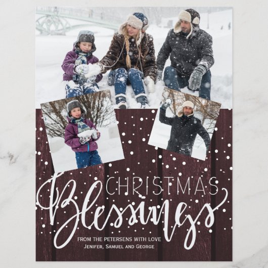 Budget Weihnachten rustikales Holz Foto Winterurla Flyer (Vorne)