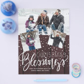 Budget Weihnachten rustikales Holz Foto Winterurla Flyer (Einzeln)