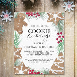 Budget Weihnachts-Cookie-Exchange-Party Einladung<br><div class="desc">Diese Budget Christmas Cookie Exchange Party Einladung ist mit Aquarellkeksen,  Blattwerk und Beeren dekoriert. Einfach anpassbar. Weil wir unsere Kunstwerke erstellen,  werden Sie dieses exakte Bild von anderen Designern nicht finden. Original Wasserfarbe © Michele Davies.</div>