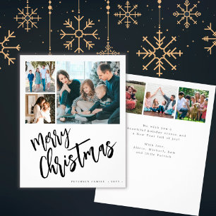 Budget-Weihnachts-Grußkarte mit mehreren Fotos Flyer