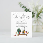 Budget Weihnachts Open House Lanterns Einladung (Stehend Vorderseite)