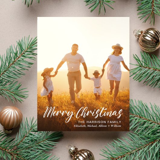 Budget Weihnachts-Script-Foto Overlay Holiday Card