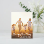 Budget Weihnachts-Script-Foto Overlay Holiday Card (Stehend Vorderseite)