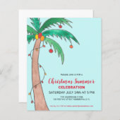 Budget Weihnachts Sommer Party Palm Einladung (Vorne/Hinten)