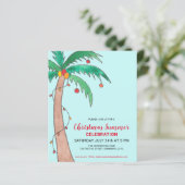 Budget Weihnachts Sommer Party Palm Einladung (Stehend Vorderseite)