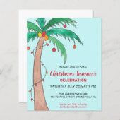 Budget Weihnachts Sommer Party Palm Einladung (Vorne/Hinten)
