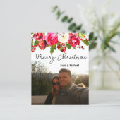 Budget-Weihnachtskarte mit Blumenmotiv (Stehend Vorderseite)