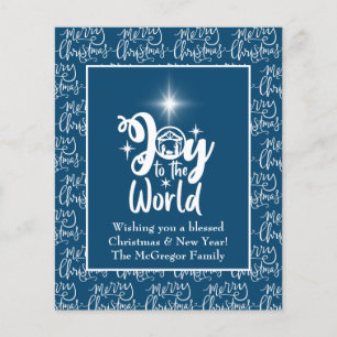 Budget-Weihnachtskarte Nativität Freude Blau Flyer