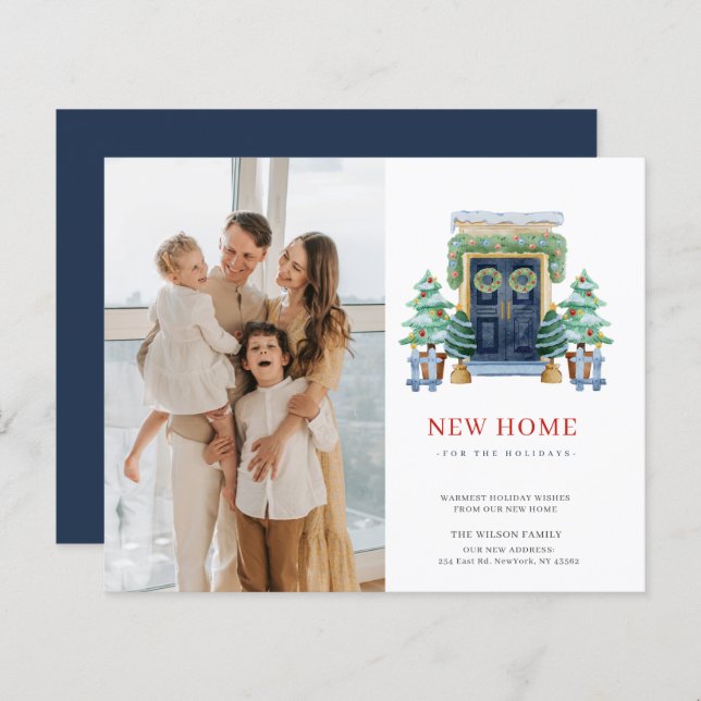 BUDGET Weihnachtskarte zum Umziehen des Fotos Weih (Vorne/Hinten)