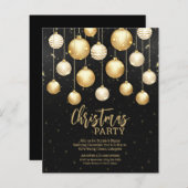 Budget Weihnachtsschmuck Black and Gold Einladunge (Vorne/Hinten)